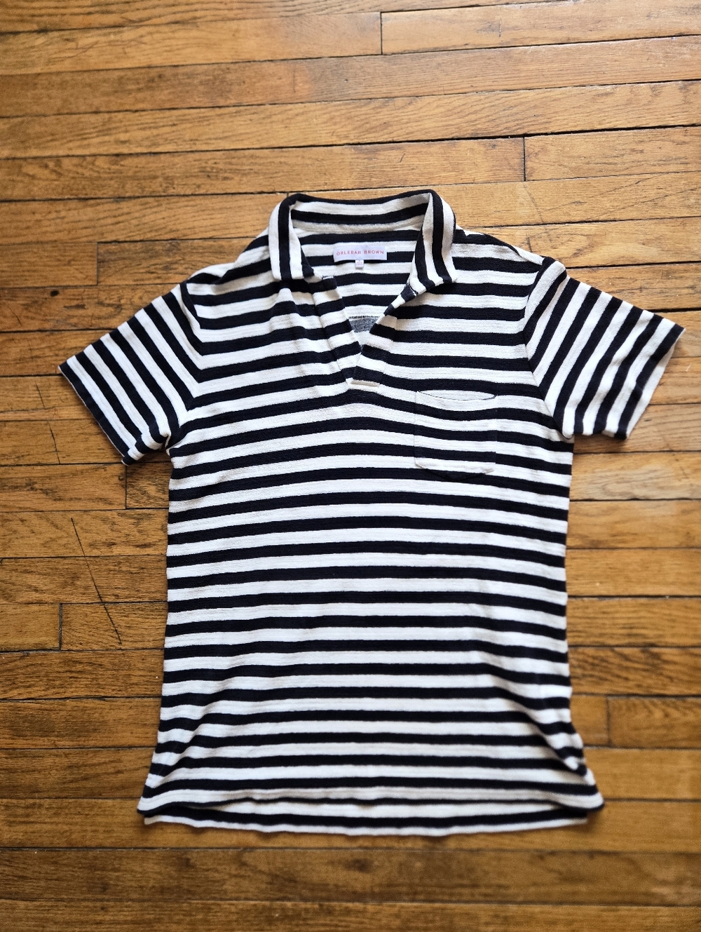 Orlebar Brown M Breton Terry Cloth Short Sleeve Shirt